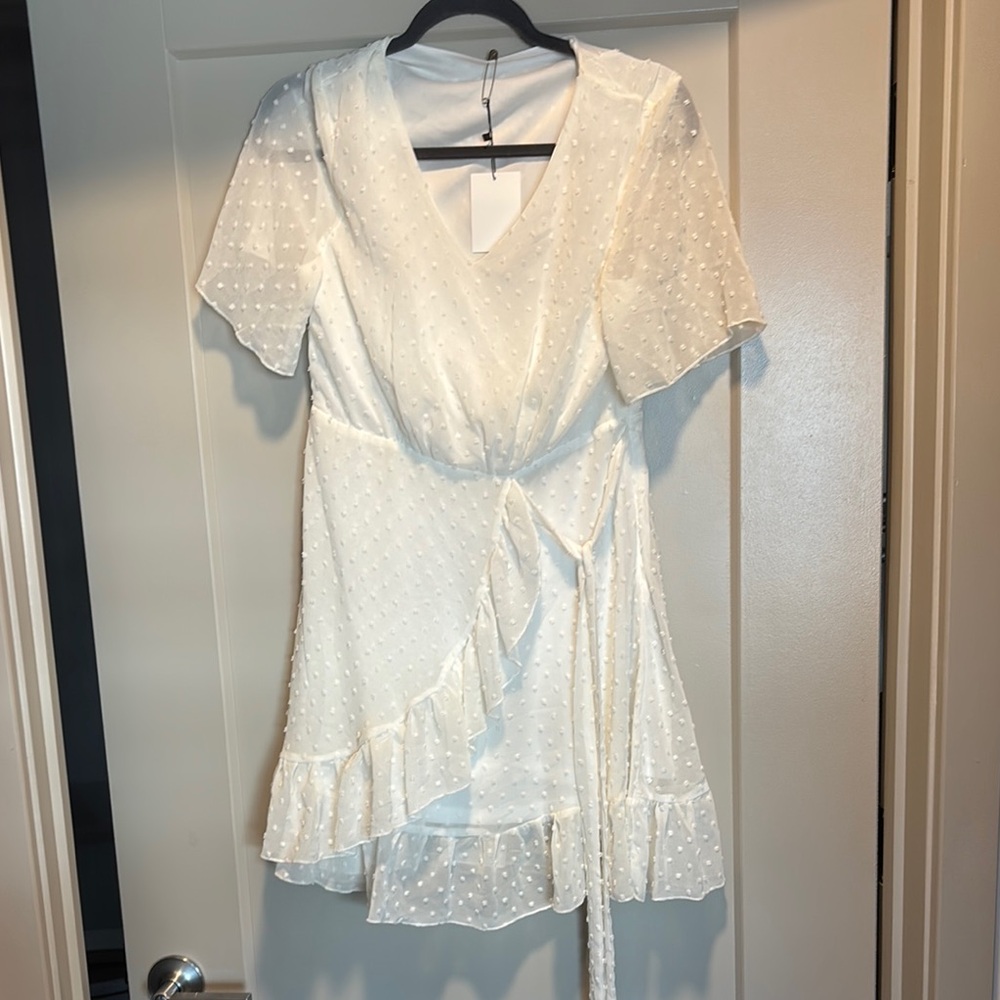 Bridal/Shower/Bachelorette Elegant White Wrap Dress